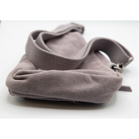 Free People Hudson Suede Sling Bag Genuine Leather Trim Lilac - Picture 8 of 8